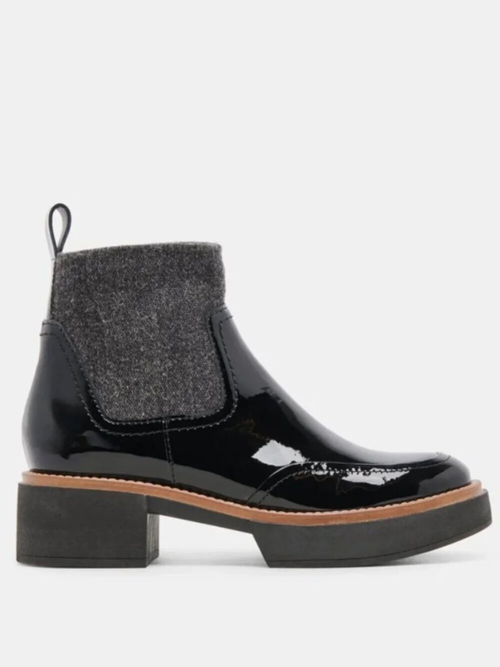 Dolce Vita Saline H2O Waterproff Black Patent Ankle Boot. Sz: 5